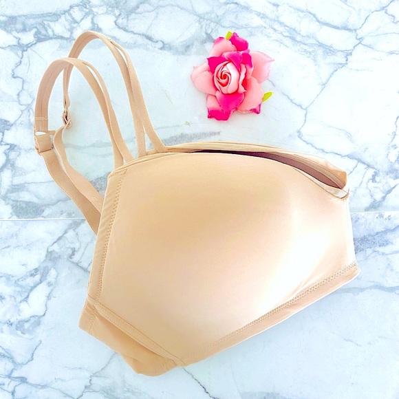 💕Aerie Nude Seamless Padded Crisscross Bra SZ 36DD - Picture 11 of 11